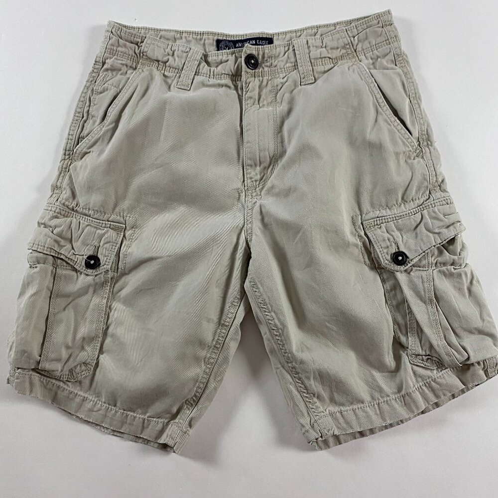 American Eagle Outfitters Classic Cargo Shorts Men's Size 31 Khaki Beige Fit
